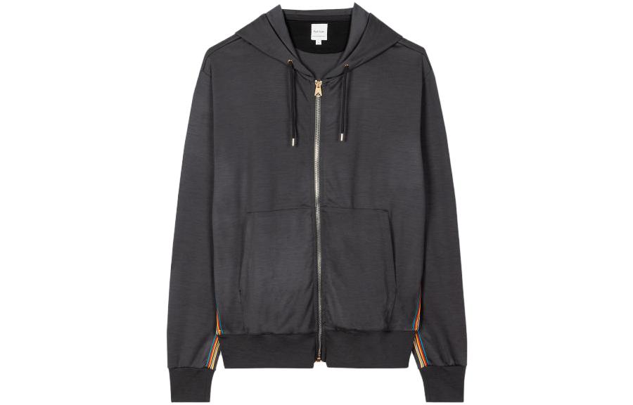 Paul Smith FW23 Striped Zip-Up Hoodie Grey - Comfortable Wear M1R-300S-H00035-39