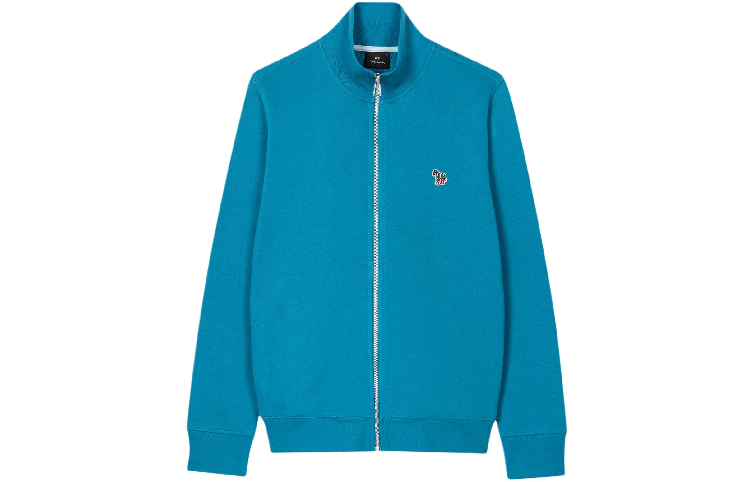 Paul Smith FW23 Zebra Badge Zip-Up Bomber Jacket Blue M2R-136TZ-M21116-44E