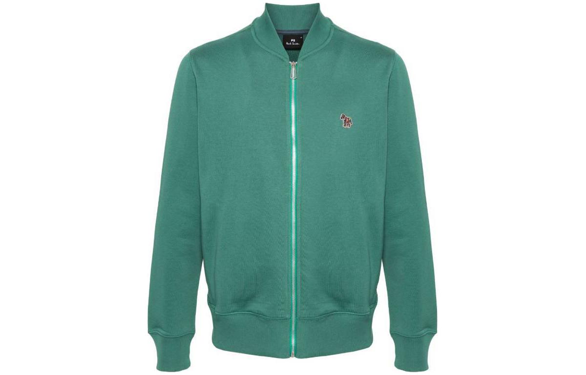 Paul Smith Green Embroidered Zip-Up Bomber Jacket with Print Design M2R-258SZ-M21116-33C