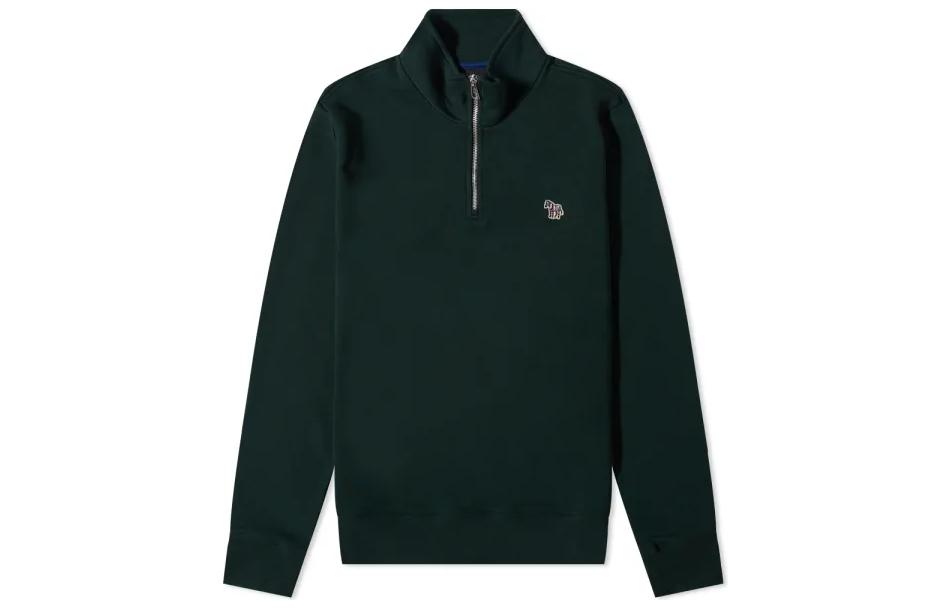Paul Smith Green Solid Zip-Up Sports Sweatshirt Long Sleeve M2R-168TZ-J21116-39A