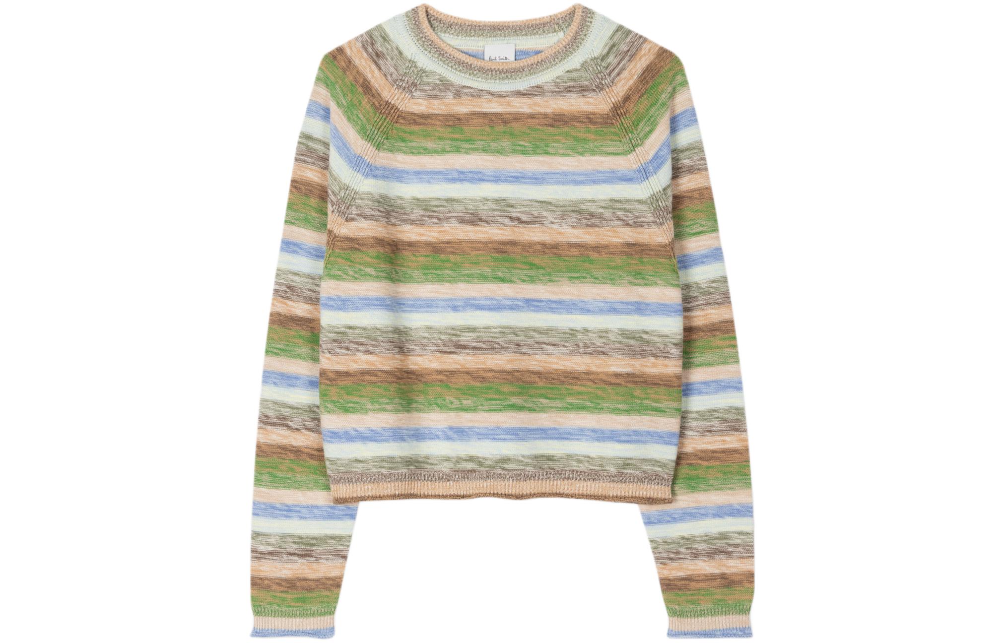 Paul Smith Green Striped Crewneck Raglan Sweatshirt W1R-777N-M10992-92
