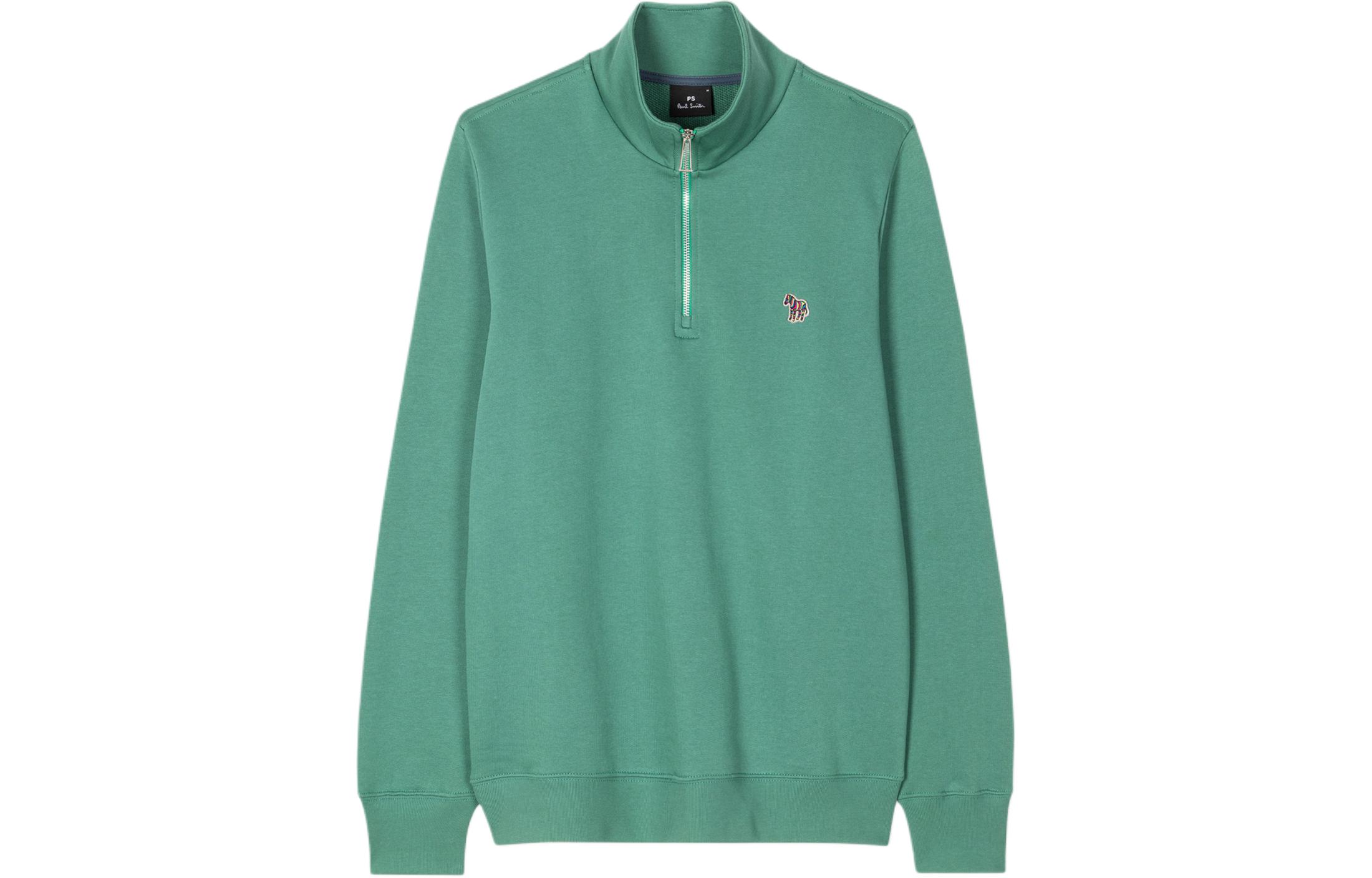 Paul Smith Green Zebra Half-Zip Pullover Sweatshirt M2R-168TZ-M21116-33C