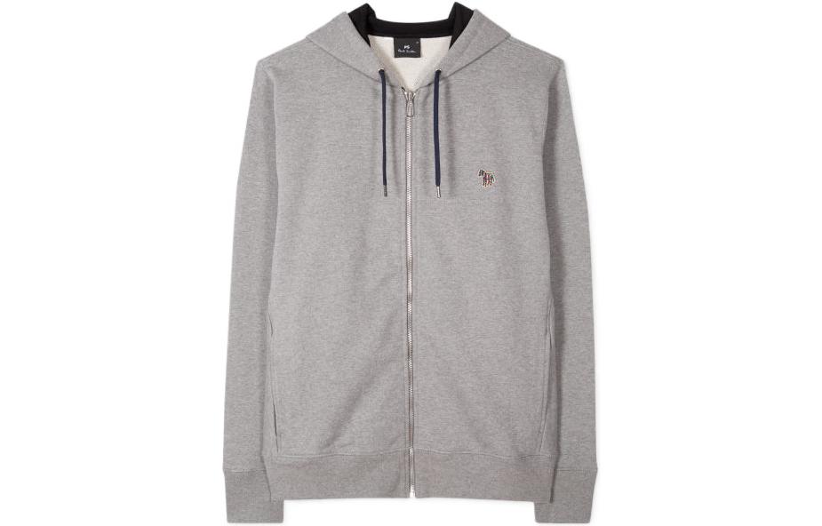 Paul Smith Grey Hoodie Jacket with Simple Zipper Design M2R-360R-FZEBRA-72