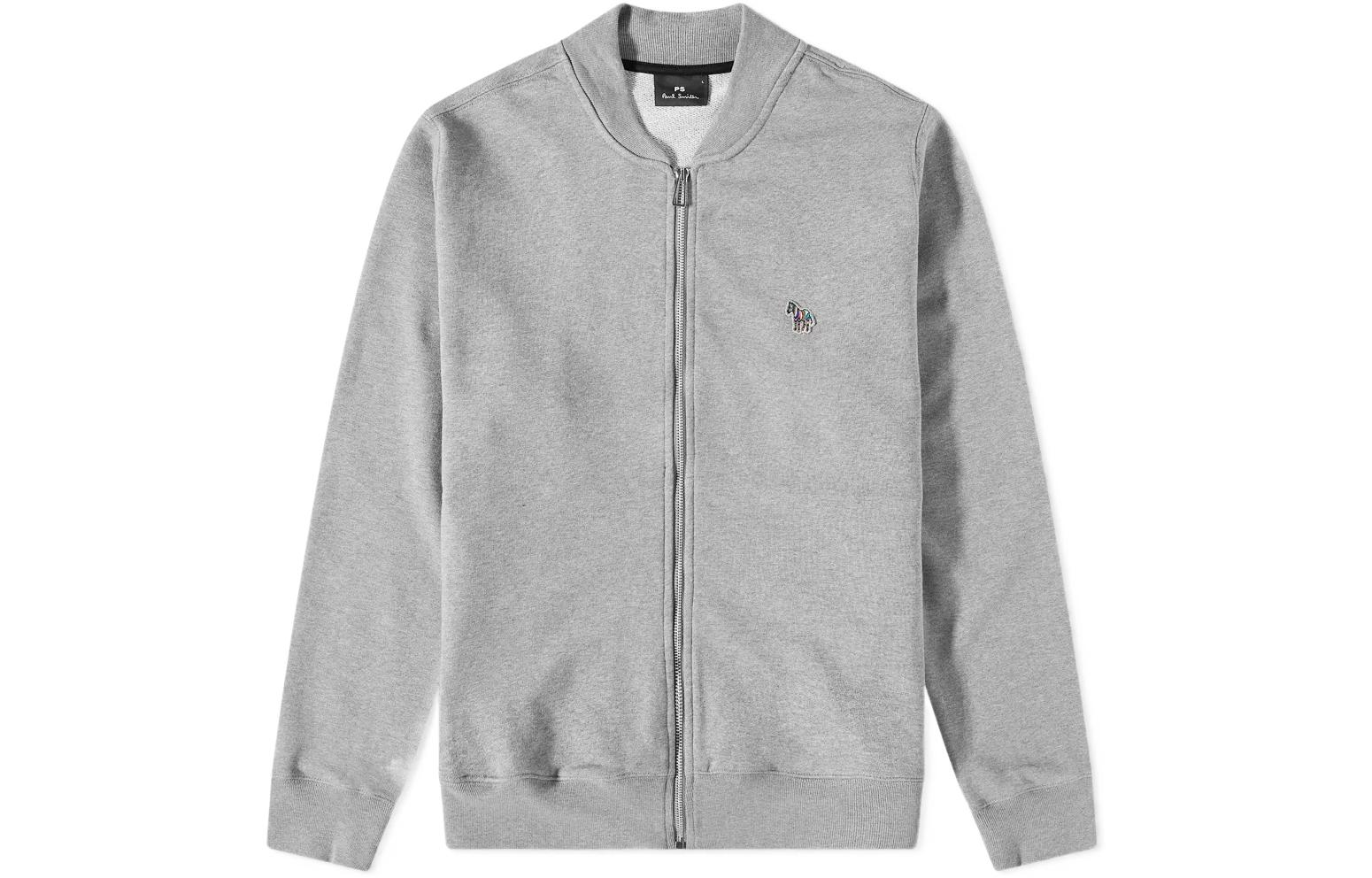 Paul Smith Grey Zip Jacket with Colorful Zebra Logo. M2R-258S-FZEBRA-72