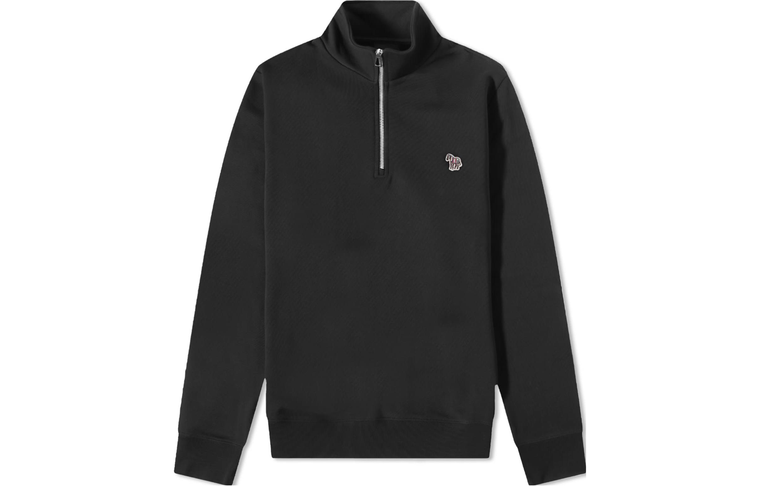 Paul Smith Logo Half-Zip Pullover Sweatshirt Men’s Black M2R-168T-KZEBRA-79