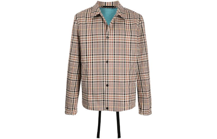 Paul Smith Logo Print Plaid Shirt Jacket Brown M1R-943U-EG01461-60