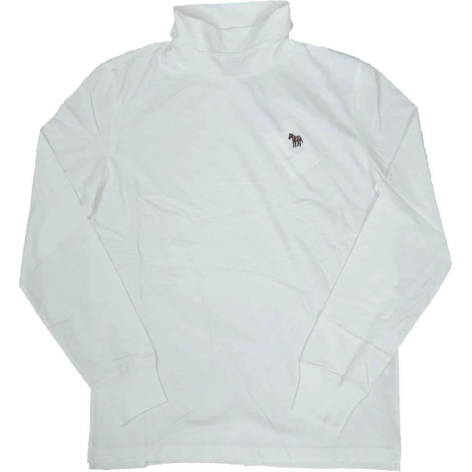 Paul Smith Logo Stand-Collar Long-Sleeve Tee Men’s White. M2R-391U-AZEBRA-01