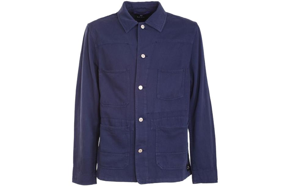 Paul Smith Navy Blue Solid Shirt Collar Jacket M2R-195X-H21229-46