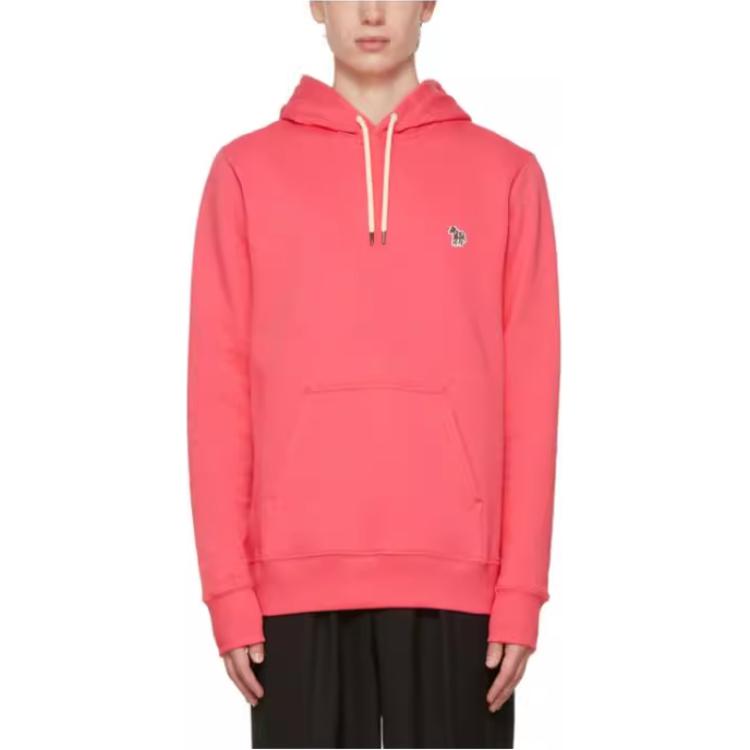Paul Smith Pink Plain Logo Embroidered Pullover Hoodie Long Sleeve M2R284SZJ2111622A