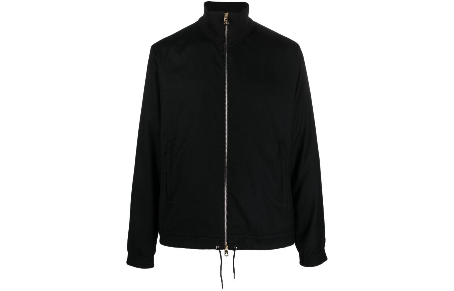 Paul Smith Ribbed Collar Knit Flight Jacket Black Menswear M1R-532Y-L00109-79