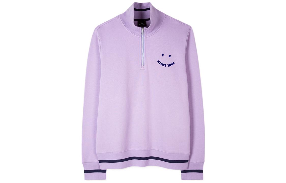 Paul Smith Smile Half-Zip Relaxed Fit Sweatshirt Light Purple M2R-204XP-H21169-51