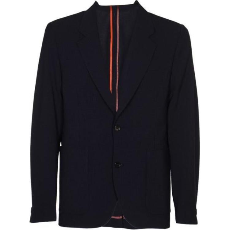 Paul Smith Solid Blue Slim-Fit Single-Breasted Long-Sleeve Jacket M2R-2308-M22042-49