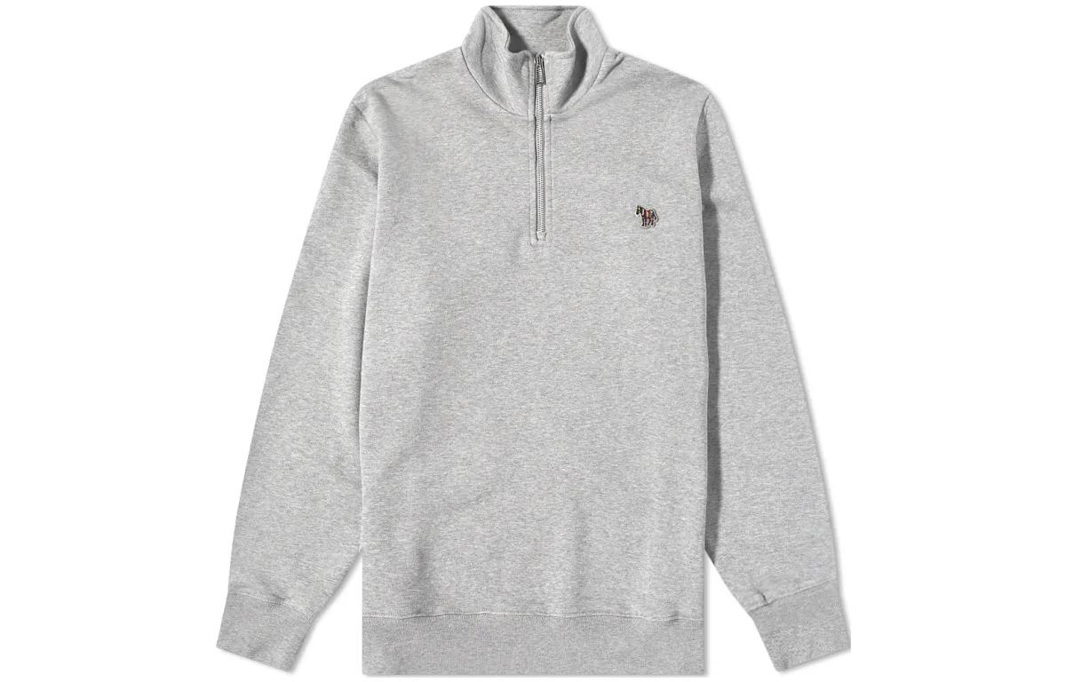 Paul Smith Solid Color Half-Zip Sweatshirt Gray M2R-168T-KZEBRA-72
