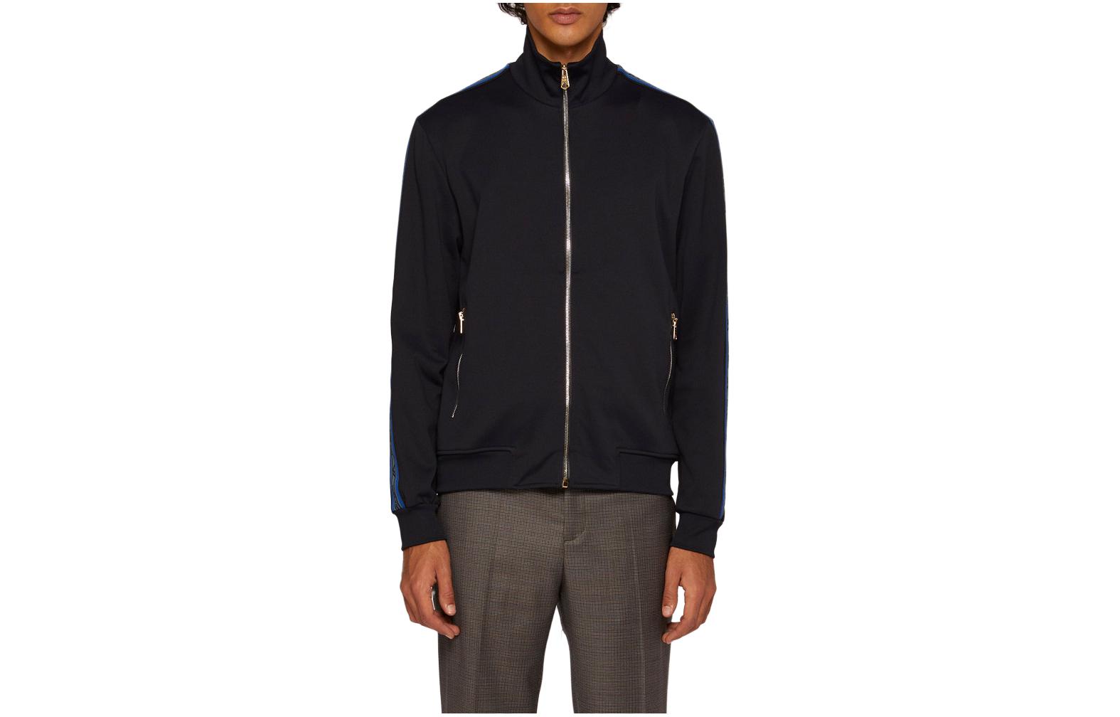 Paul Smith Solid Color Track Jacket for Men in Navy Blue. M1R-892TT-E00552-49