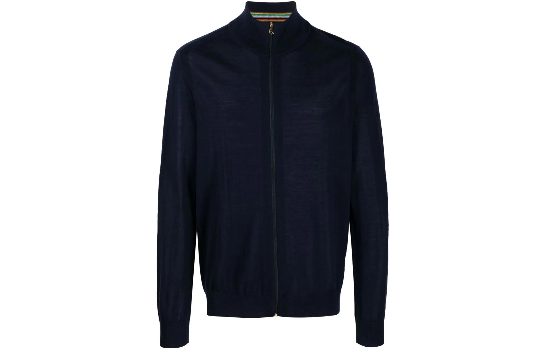 Paul Smith Solid Color Zip-Up Jacket Navy Blue M1R763XL0209349