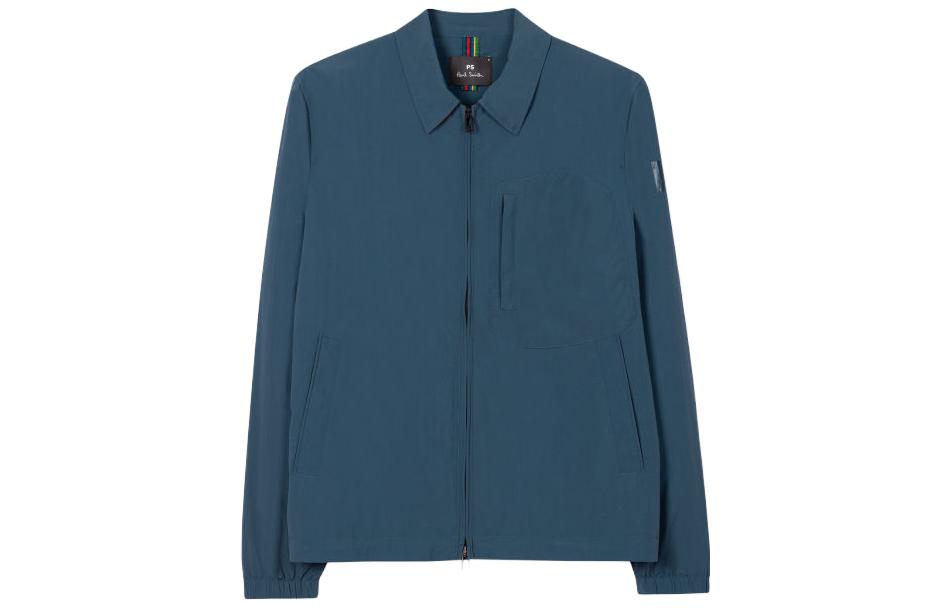 Paul Smith Solid Zip-Up Jacket Navy Blue - Long Sleeve Outerwear M2R-311Y-L21814-48