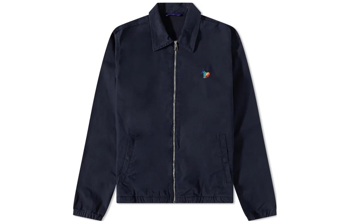 Paul Smith Solid Zip-Up Jacket Navy Blue Long Sleeve M2R-979X-K21553-49