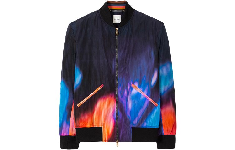 Paul Smith SS21 Printed Bomber Jacket Blue Mens M1R-275U-F01332-92