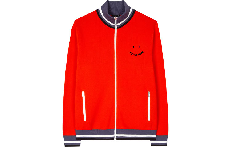 Paul Smith SS21 Smiley Face Letter Zip Jacket Red Fashion M2R-437U-F21197-25