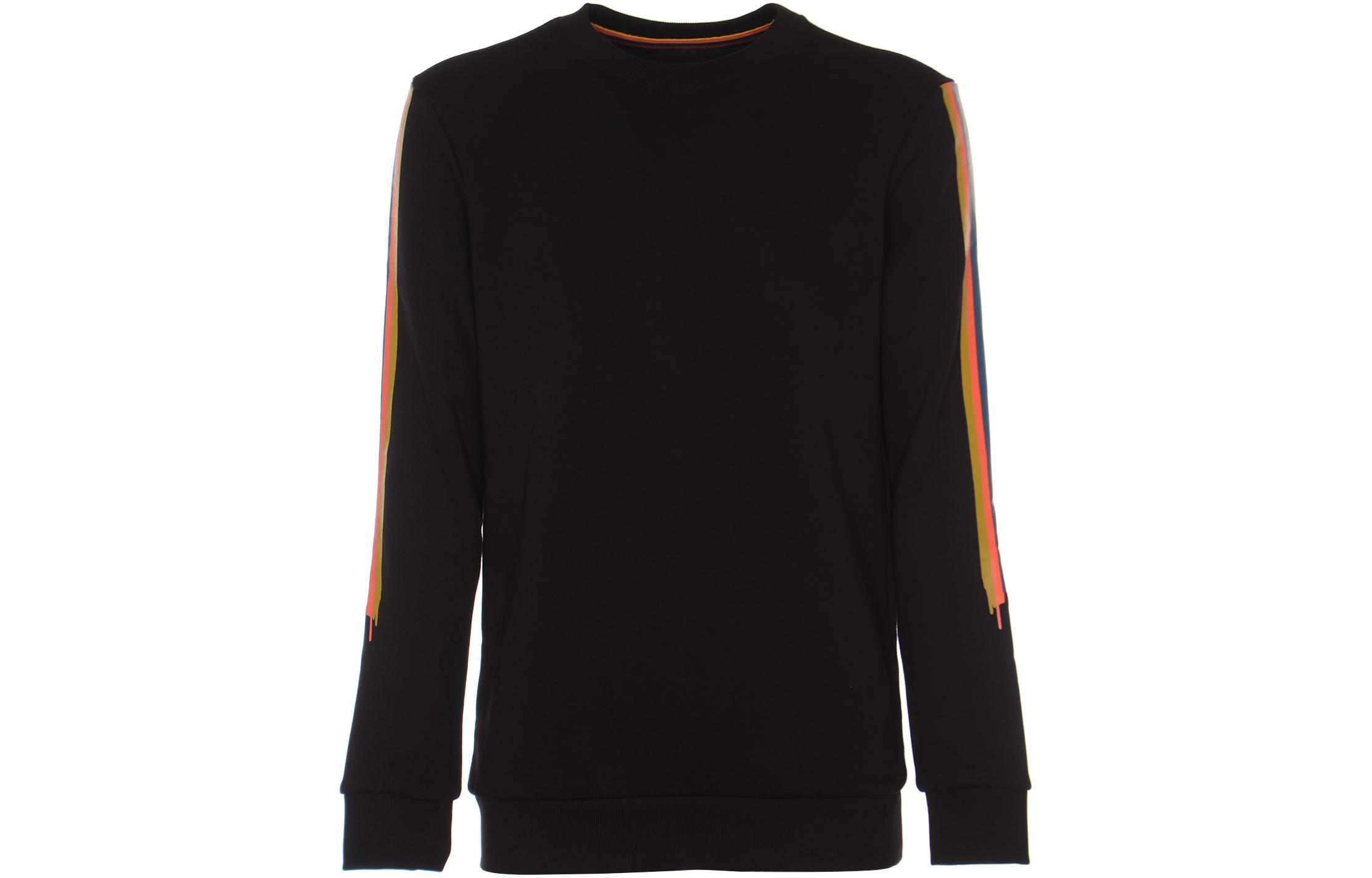 Paul Smith SS22 Black Crewneck Colorblock Pullover Sweatshirt M1R-302S-HP3260-79