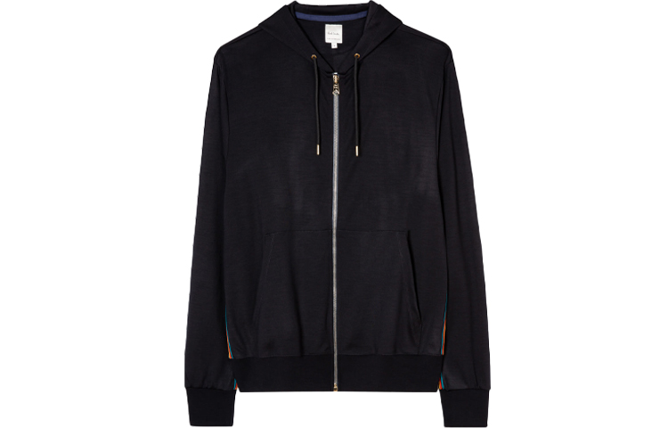 Paul Smith SS22 Black Striped Zip Hoodie Jacket M1R-300S-H00035-47