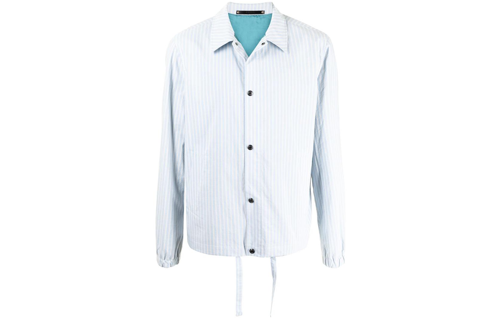 Paul Smith SS22 Blue Striped Collar Long-Sleeve Jacket M1R943UG0146340