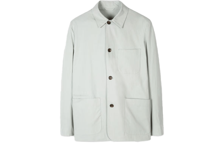 Paul Smith SS22 Mint Green Single-Breasted Shirt Jacket for Men M1R-017X-H01314-03