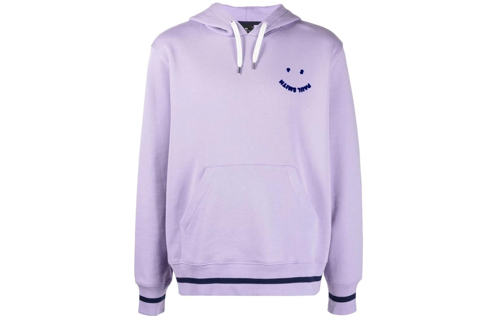 Paul Smith SS22 Purple Relaxed Fit Hoodie with Logo Print for Men M2R669UPH2116951