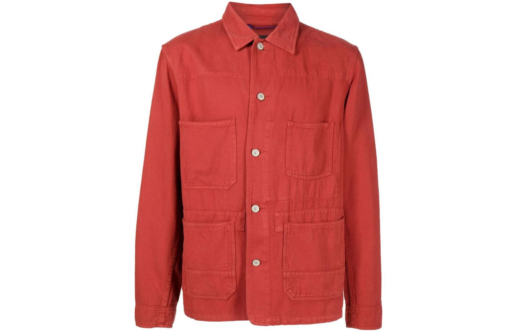 Paul Smith SS22 Red Linen Button-Up Jacket M2R195XH2122926