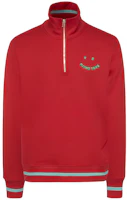 Paul Smith SS22 Smiley Half-Zip Pullover Red Sweatshirt. M2R-204XP-H21169-25 Paul Smith SS22 Smiley Half-Zip Pullover Red Sweatshirt. M2R-204XP-H21169-25
