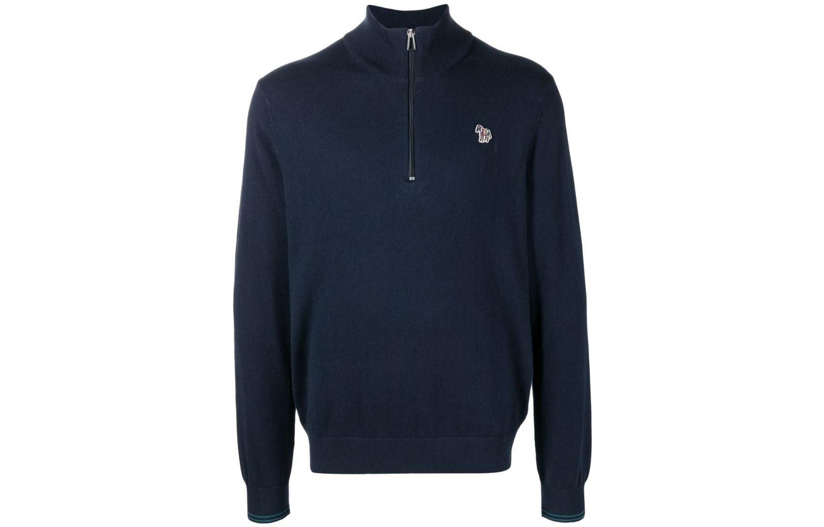 Paul Smith SS22 Zip-Up Sweatshirt Military Blue. M2R531XZJ21678DARK