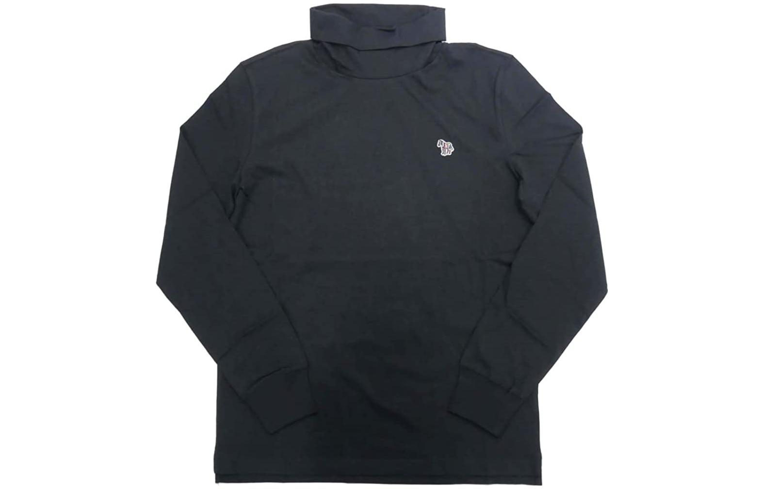 Paul Smith SS23  Black Solid High Neck Long Sleeve T-Shirt M2R-391U-AZEBRA