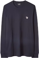 Paul Smith SS23 Navy Zebra Print Crewneck Long Sleeve T-Shirt M2R828RKZEBRA49 Paul Smith SS23 Navy Zebra Print Crewneck Long Sleeve T-Shirt M2R828RKZEBRA49