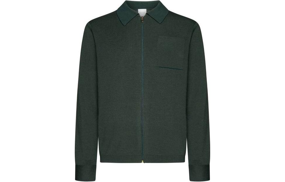 Paul Smith SS23 Green Zip-Up Collared Long-Sleeve Jacket for Men M1R269YL0207938