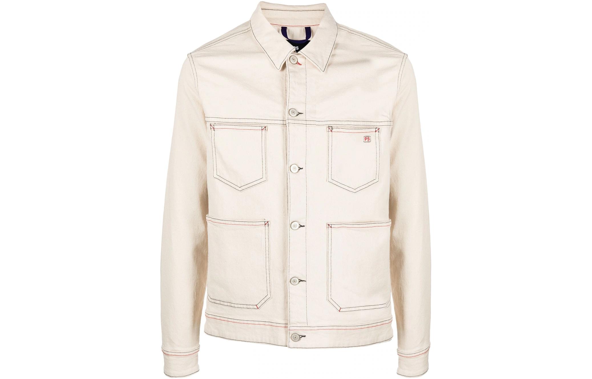 Paul Smith SS23 Off-White Solid Cotton Shirt Collar Jacket M2R-193XK-217690-2M