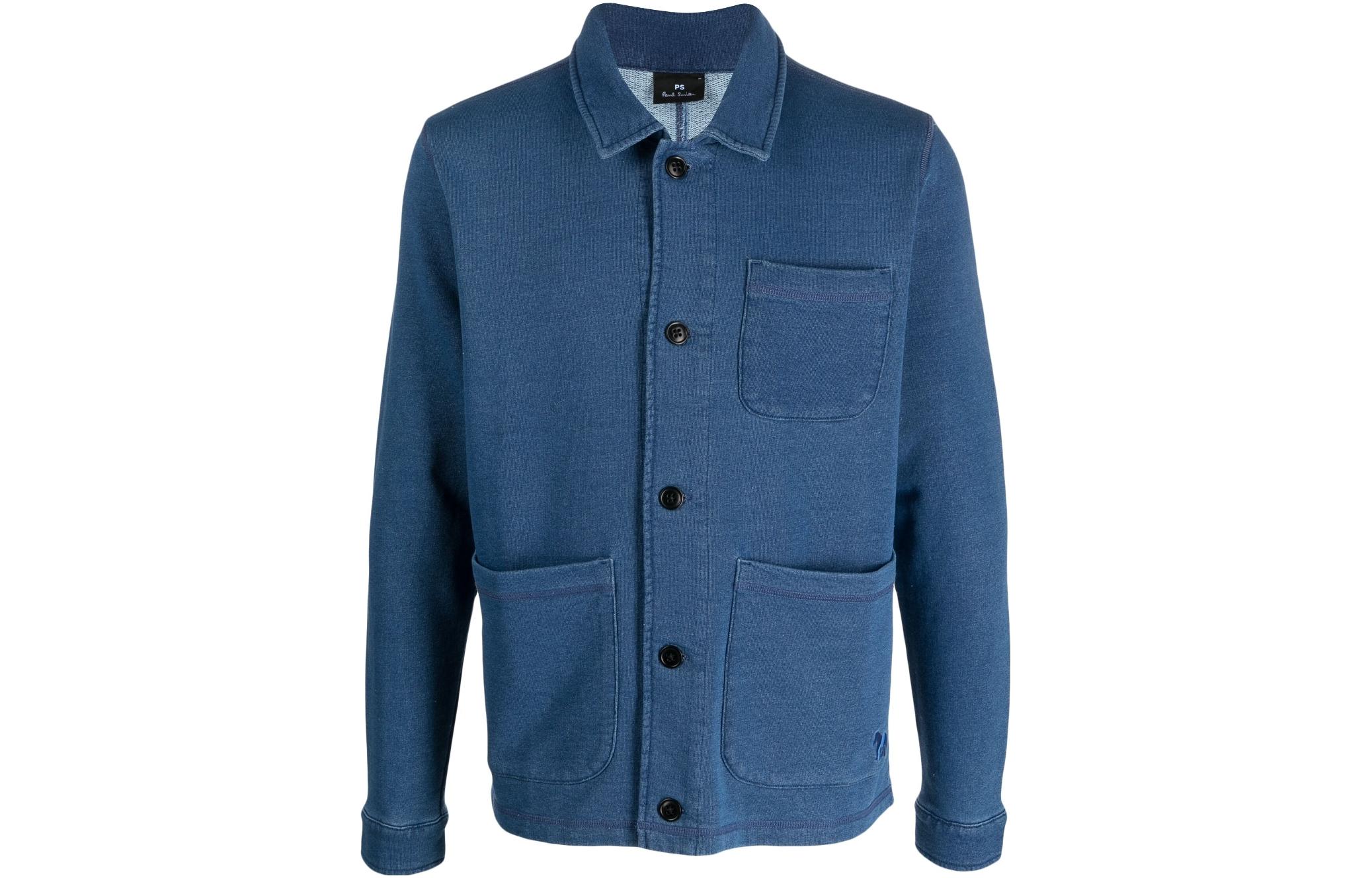 Paul Smith SS23 Solid Single-Breasted Long Sleeve Jacket Men’s Blue M2R-078Y-EK2177-5MD
