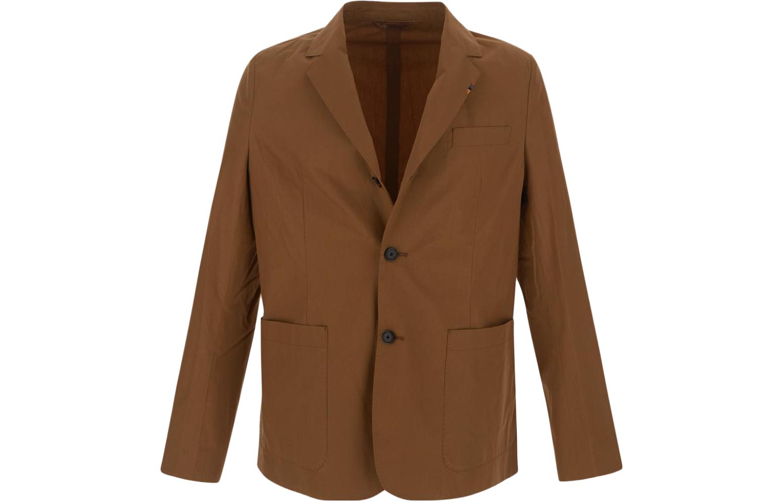 Paul Smith SS23 Solid Two-Button Blazer Jacket in Dark Brown M1R-2151-K01673-62