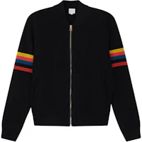 Paul Smith SS24 Black Wool Knit Stripe Zip Jacket M1R-892Y-N01396-79 Paul Smith SS24 Black Wool Knit Stripe Zip Jacket M1R-892Y-N01396-79