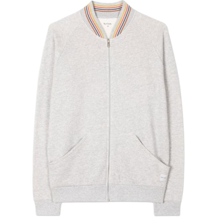 Paul Smith SS24 Gray Solid Stripe Zip Jacket Casual Outerwear M1A-540M-AU807-B70