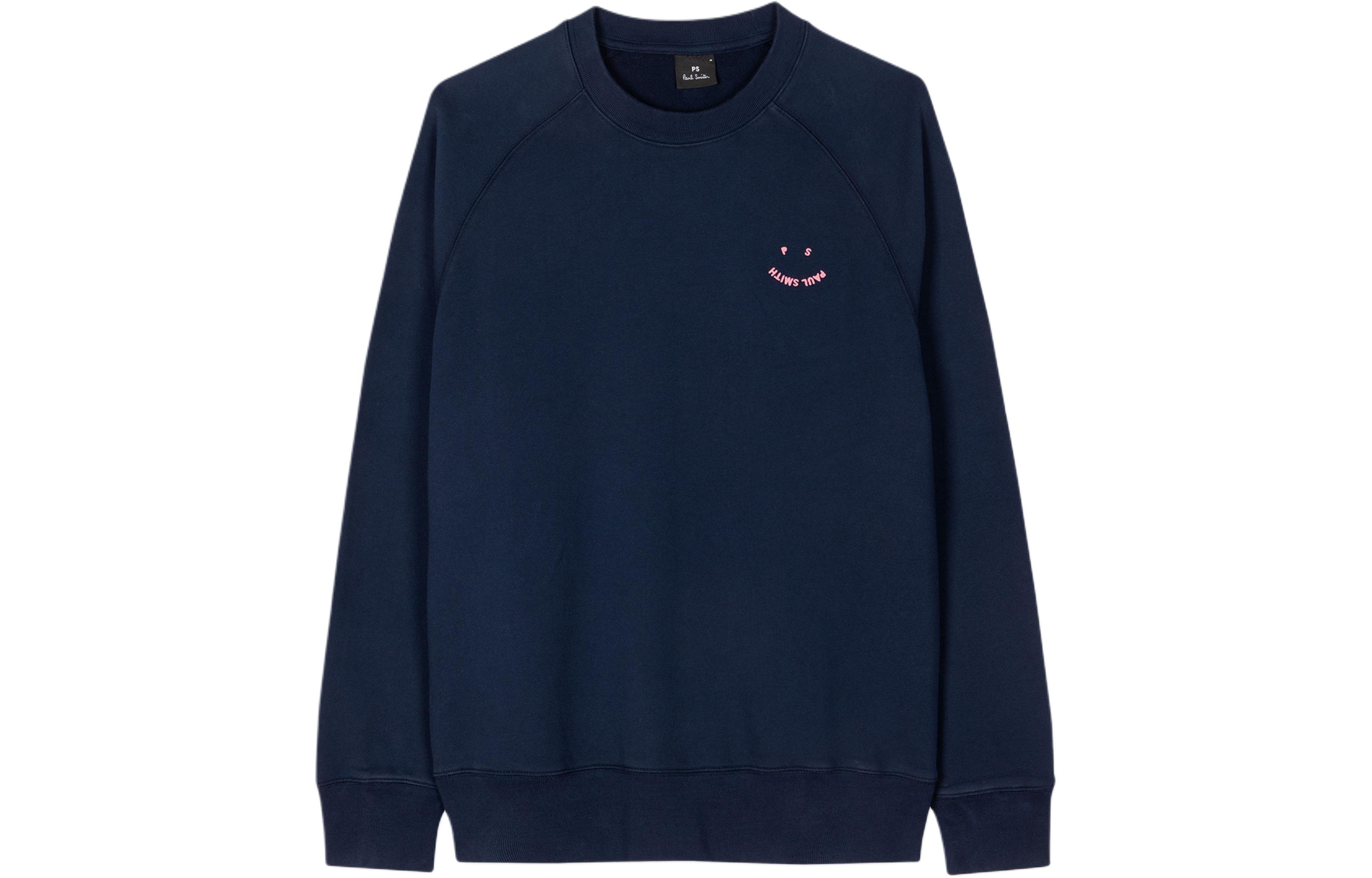 Paul Smith SS24 Navy Blue Smile Face Raglan Pullover Sweatshirt M2R-958XE-M21169-49A
