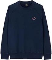 Paul Smith SS24 Navy Blue Smile Face Raglan Pullover Sweatshirt M2R-958XE-M21169-49A Paul Smith SS24 Navy Blue Smile Face Raglan Pullover Sweatshirt M2R-958XE-M21169-49A