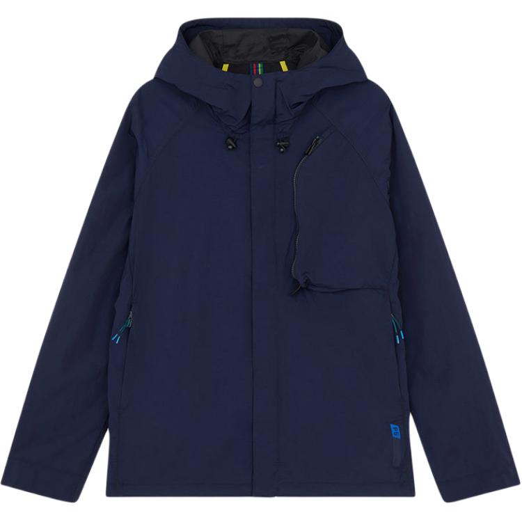 Paul Smith SS24 Navy Relaxed Hooded Jacket with Hidden Zipper M2R-035Z-N22088-49