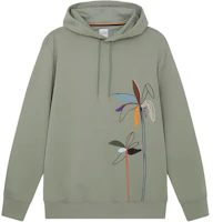 Paul Smith SS24 Palm Tree Embroidered Hoodie Light Gray-Green . M1R-489Y-NP4723-34 Paul Smith SS24 Palm Tree Embroidered Hoodie Light Gray-Green . M1R-489Y-NP4723-34