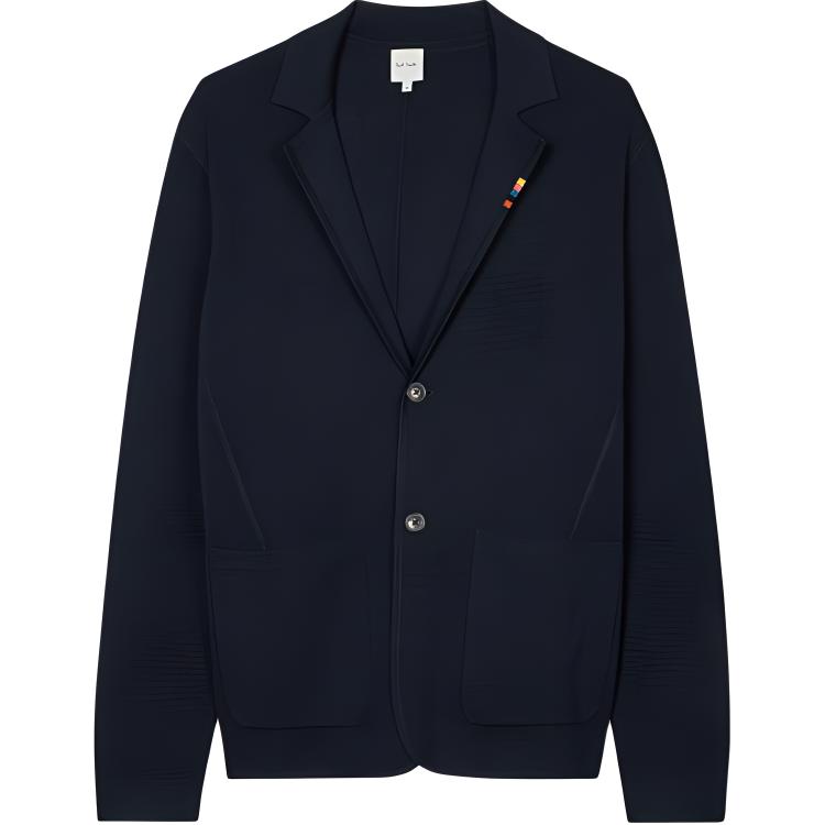 Paul Smith SS24 Single-Breasted Loose Fit Navy Long-Sleeve Jacket M1R-580XF-M01795-49A