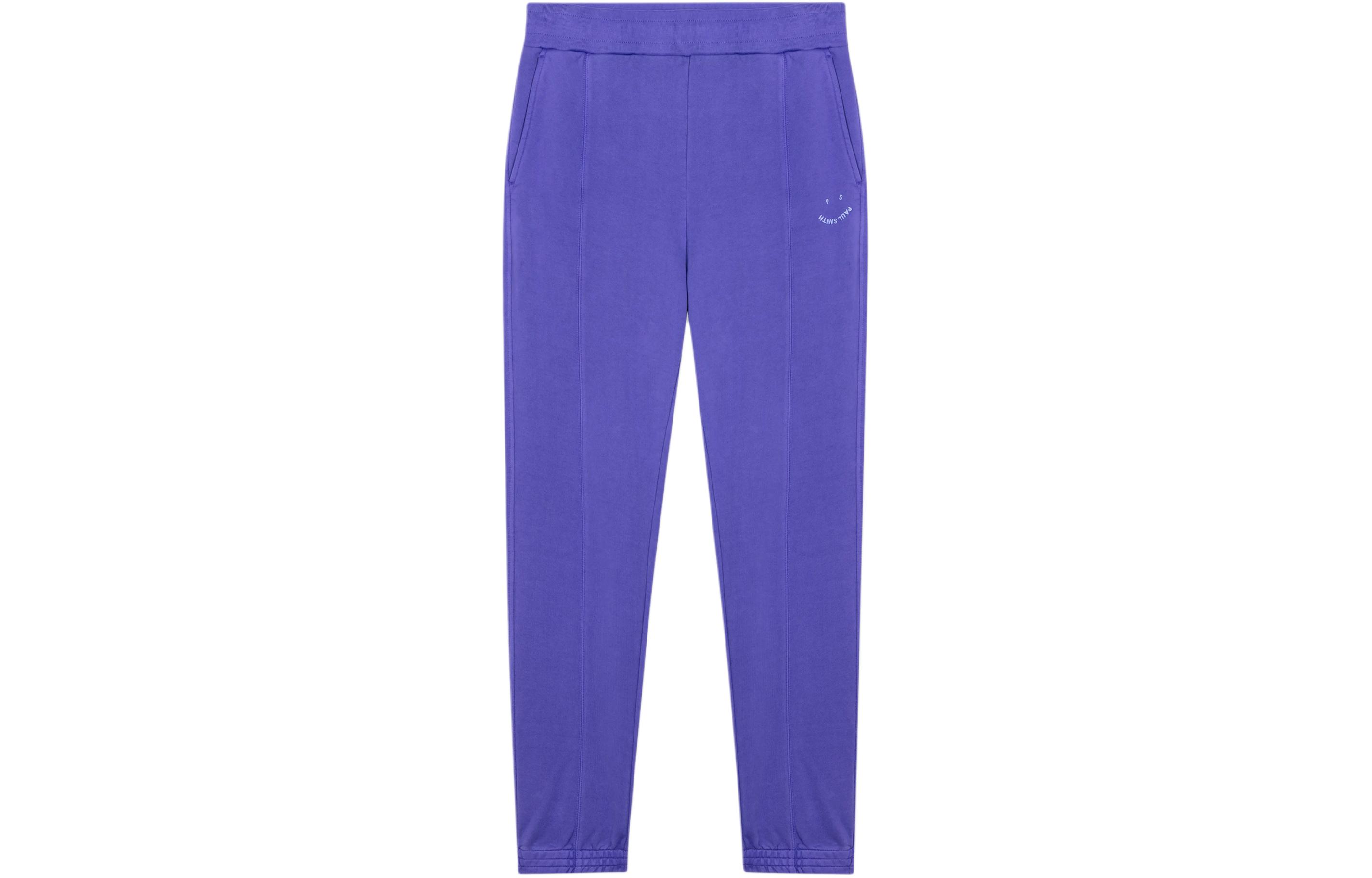 Paul Smith SS24 Tapered Knit Joggers Purple -  Patterned Pleated Comfort Pants M2R-962XE-K21169-53
