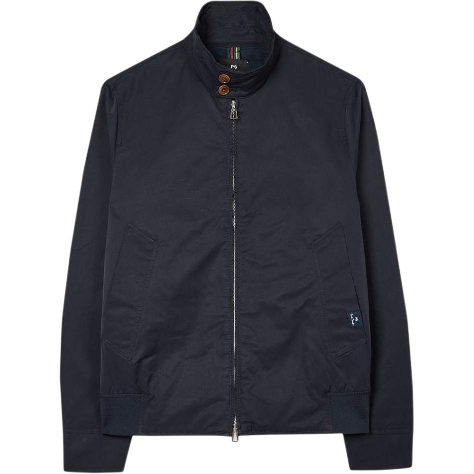 Paul Smith SS24 Two-Button Stand Collar Full-Zip Navy Blue Jacket for Men M2R-016Z-N22090-49