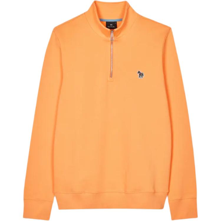 Paul Smith SS24 Zebra Logo Zip-Up Sweatshirt Orange Long Sleeve. M2R-168TZ-K21116-16
