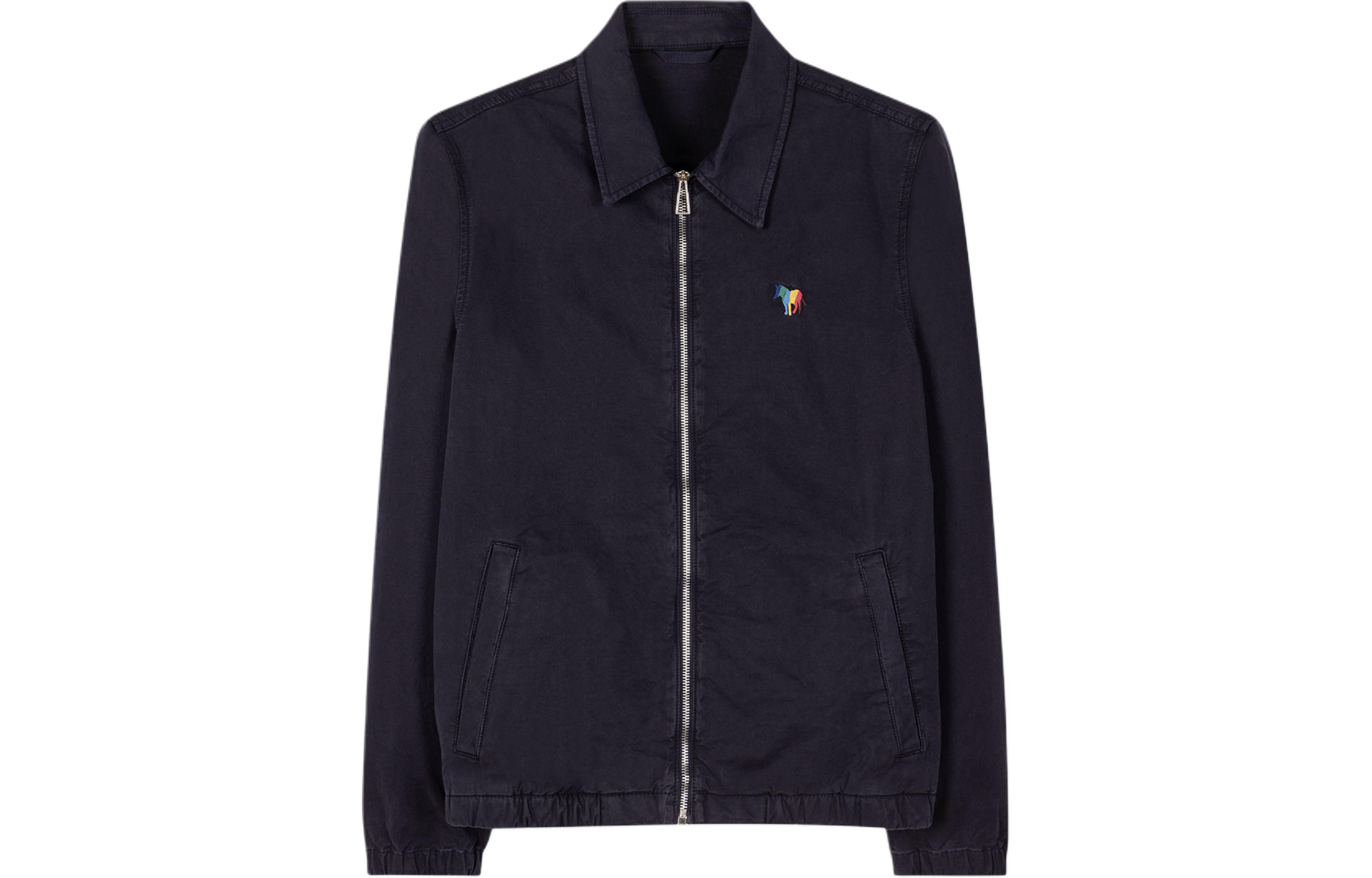 Paul Smith SS24 Zebra Logo Zip Jacket Navy Blue - Stylish Comfort Wear M2R-979X-M21553-49
