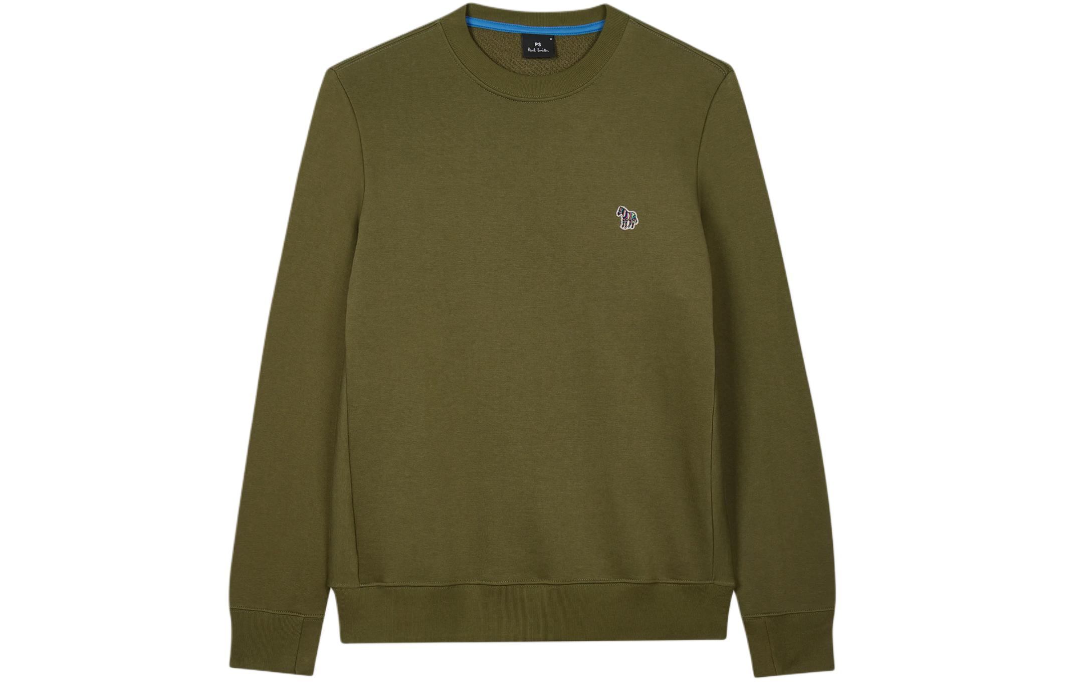 Paul Smith SS24 Zebra Print Crewneck Sweatshirt Green Menswear M2R-027RZ-N21116-36D