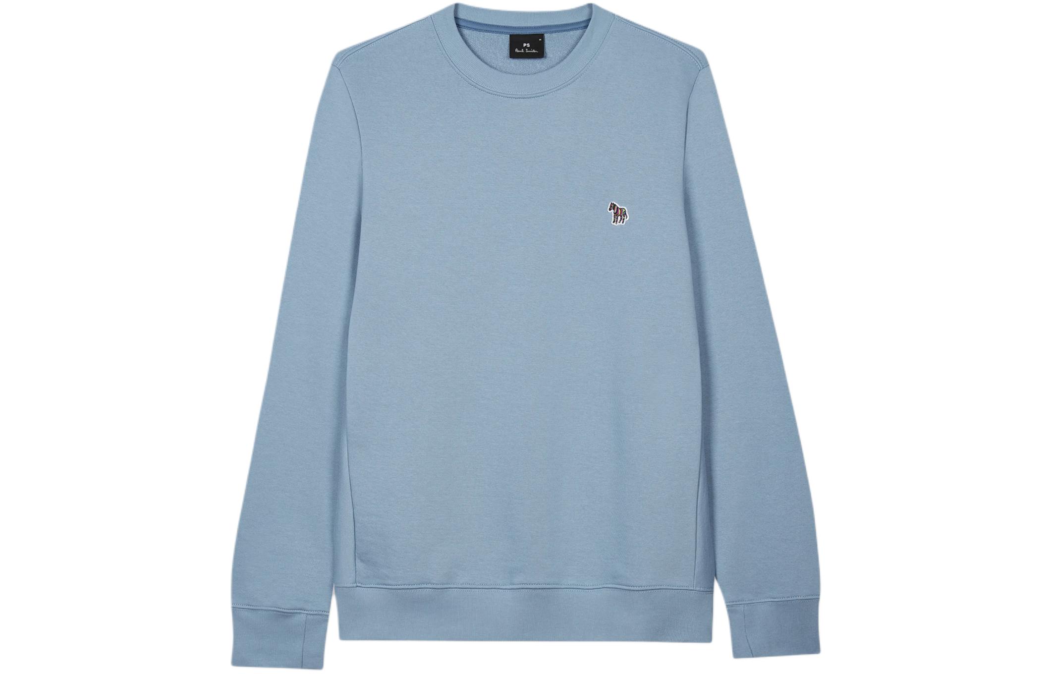 Paul Smith SS24 Zebra Print Crewneck Sweatshirt Light Blue M2R-027RZ-N21116-40E